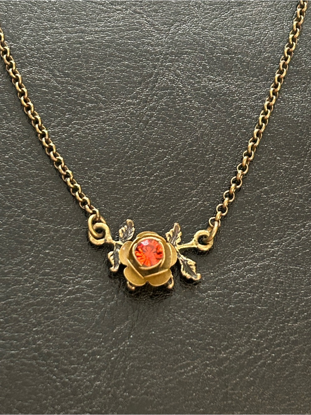 Michal Negrin Swarovski crystal layered rose pendant necklace. Signed.